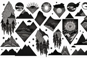 sunset in the mountains tattoo idea