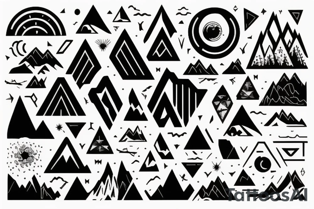 sunset in the mountains tattoo idea