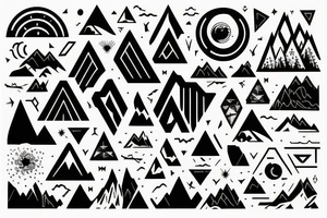 sunset in the mountains tattoo idea