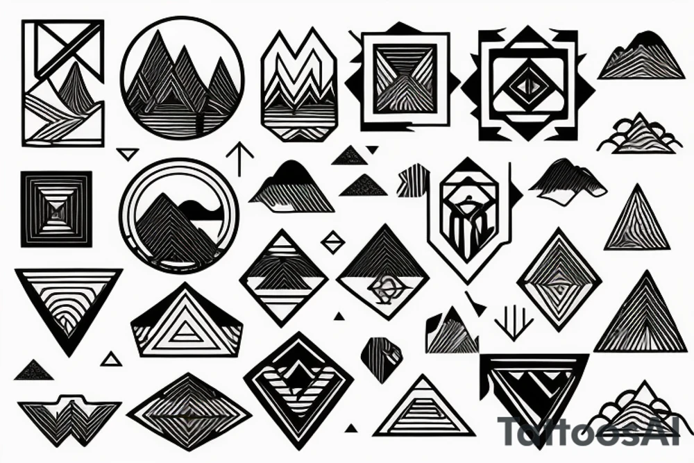 sunset in the mountains tattoo idea