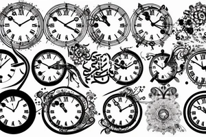 clock face with arabic numerals tattoo idea