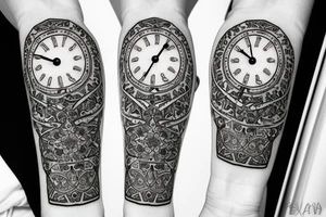 clock face with arabic numerals tattoo idea