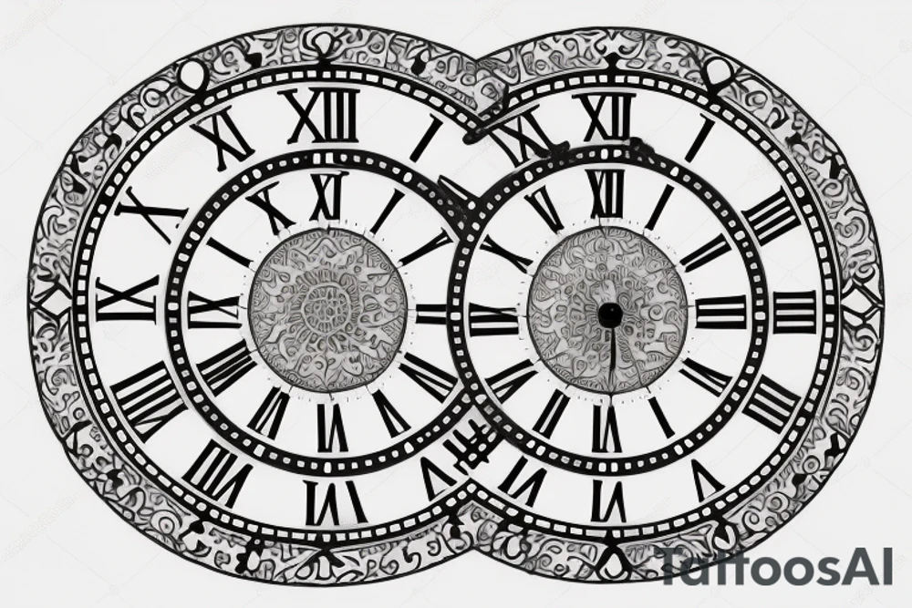 clock face with arabic numerals tattoo idea
