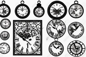 clock face with arabic numerals tattoo idea