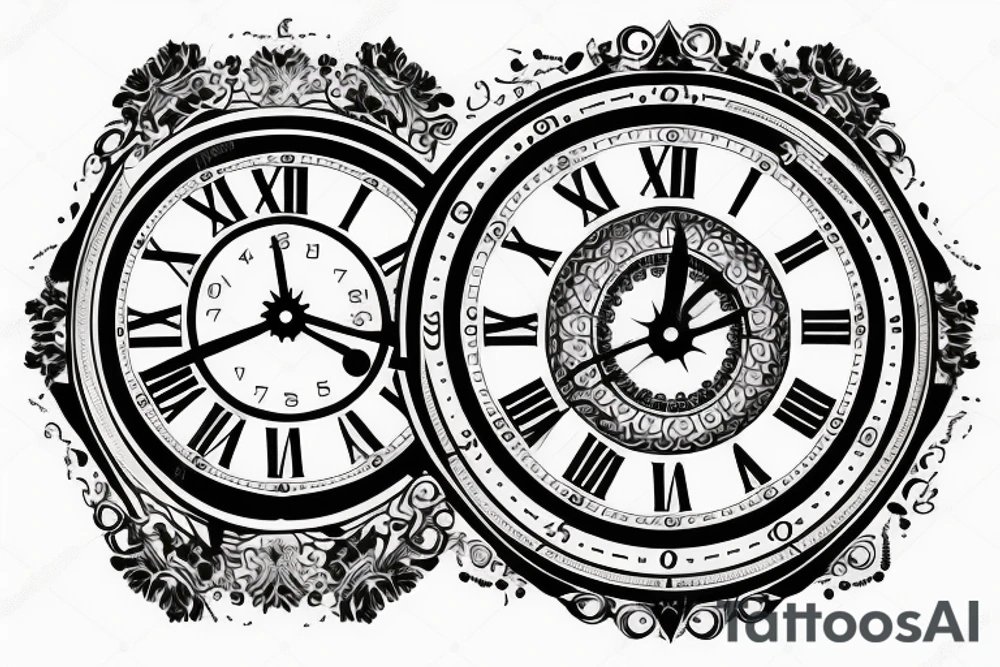 clock face with arabic numerals tattoo idea