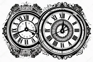 clock face with arabic numerals tattoo idea