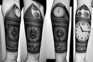 clock face with arabic numerals tattoo idea