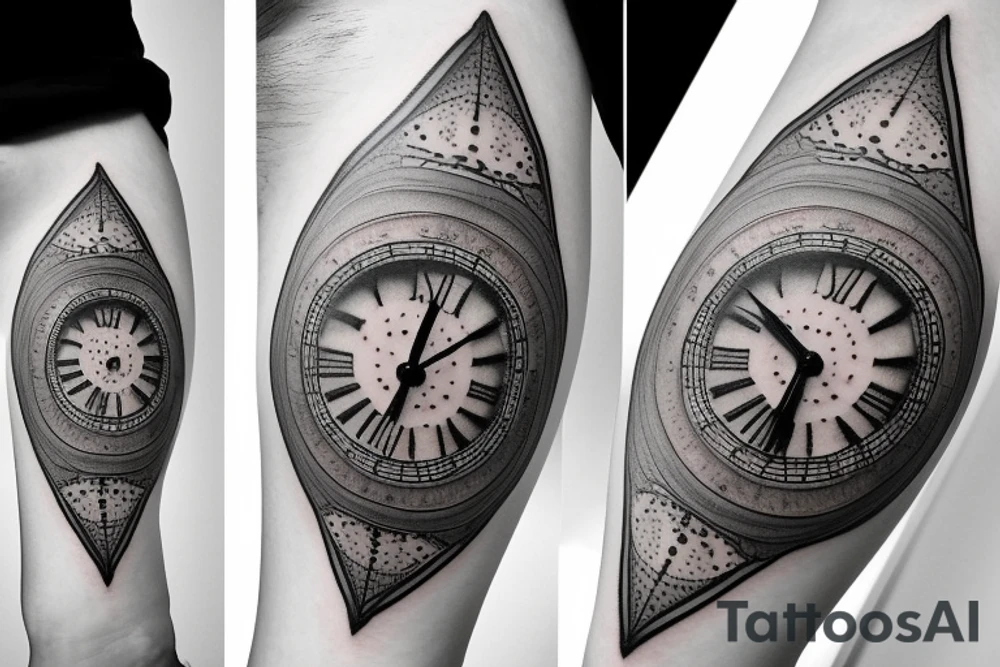clock face with arabic numerals tattoo idea