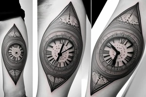 clock face with arabic numerals tattoo idea
