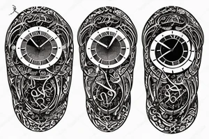 clock face with arabic numerals tattoo idea