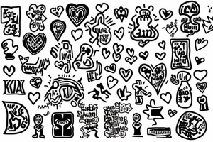 Heart, cute, (best quality) tattoo idea