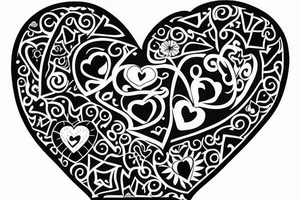 Heart, cute, (best quality) tattoo idea
