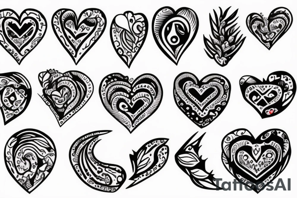 Heart, cute, (best quality) tattoo idea