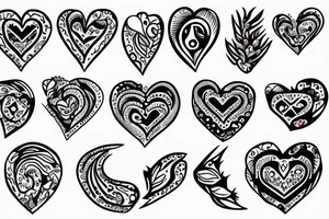 Heart, cute, (best quality) tattoo idea