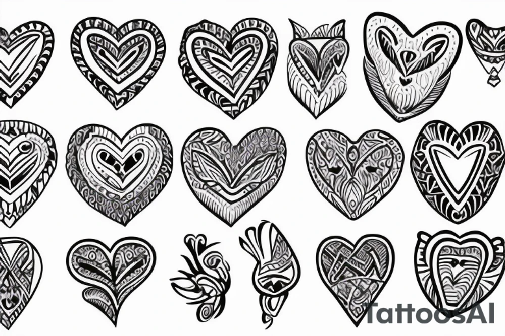 Heart, cute, (best quality), (simple line) tattoo idea