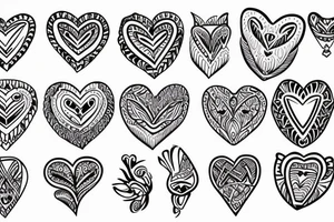 Heart, cute, (best quality), (simple line) tattoo idea