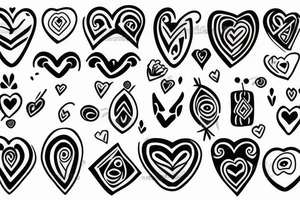 Heart, cute,simple, (best quality) tattoo idea
