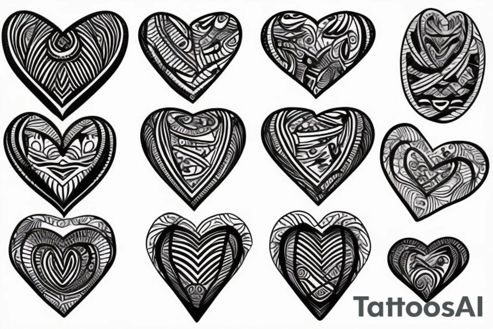 Heart, cute, line, (best quality) tattoo idea