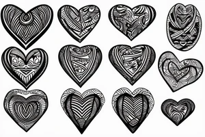 Heart, cute, line, (best quality) tattoo idea