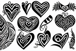 Heart, cute, line, (best quality) tattoo idea