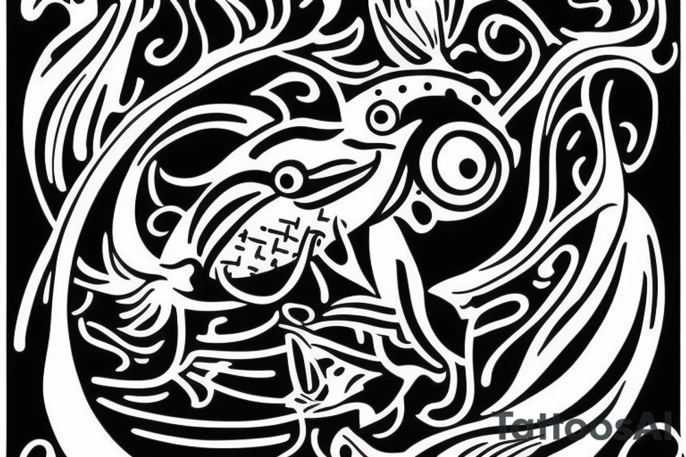 A monster fish tattoo idea
