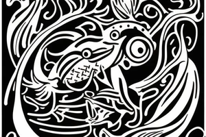 A monster fish tattoo idea