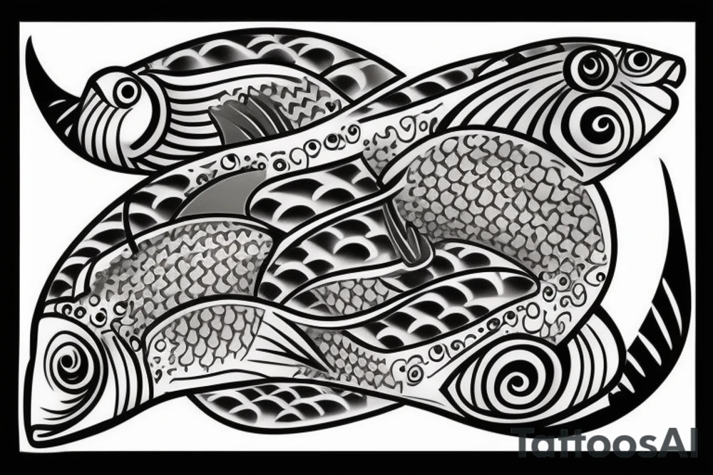 A monster fish tattoo idea