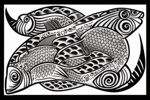 A monster fish tattoo idea