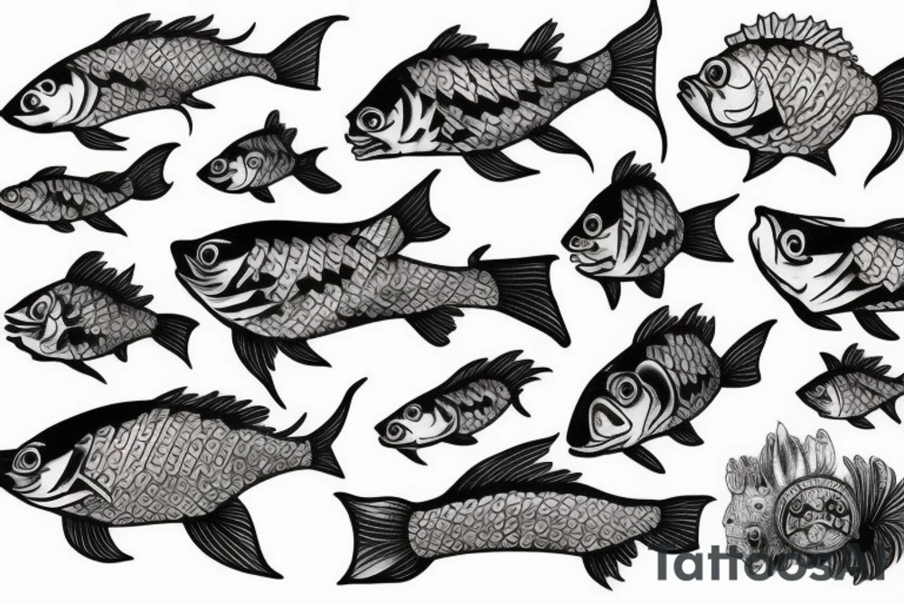 A monster fish tattoo idea