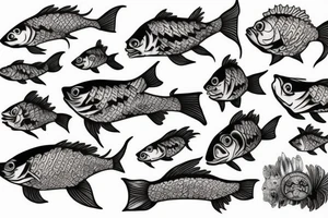 A monster fish tattoo idea
