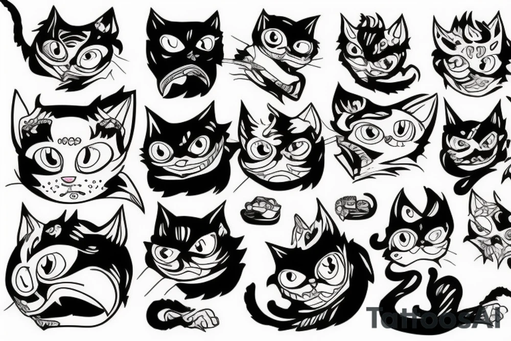 A monster cat tattoo idea