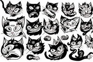 A monster cat tattoo idea
