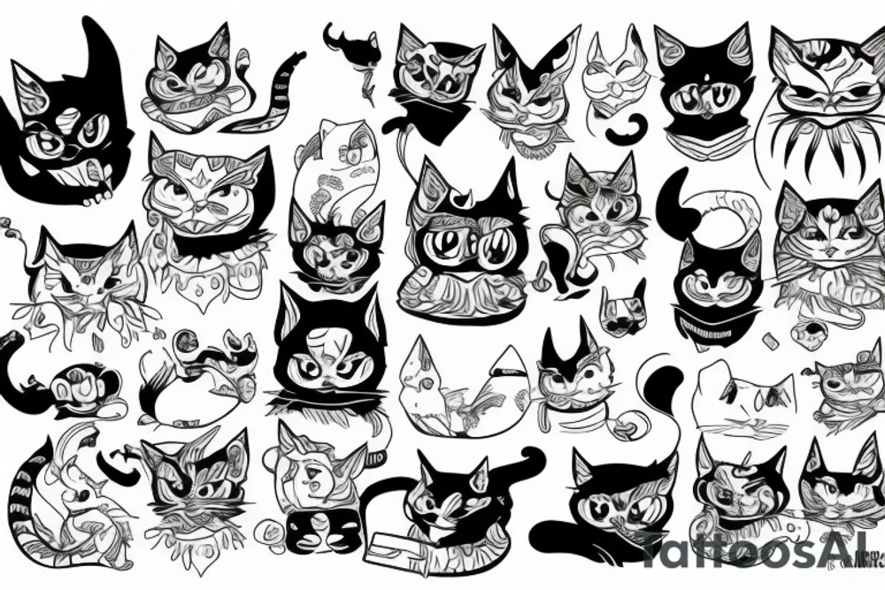 A monster cat tattoo idea