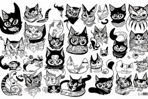A monster cat tattoo idea