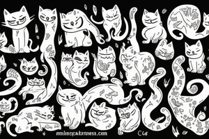 A monster cat tattoo idea