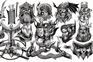 The god Odin in battle tattoo idea
