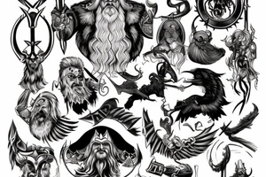 The god Odin in battle tattoo idea