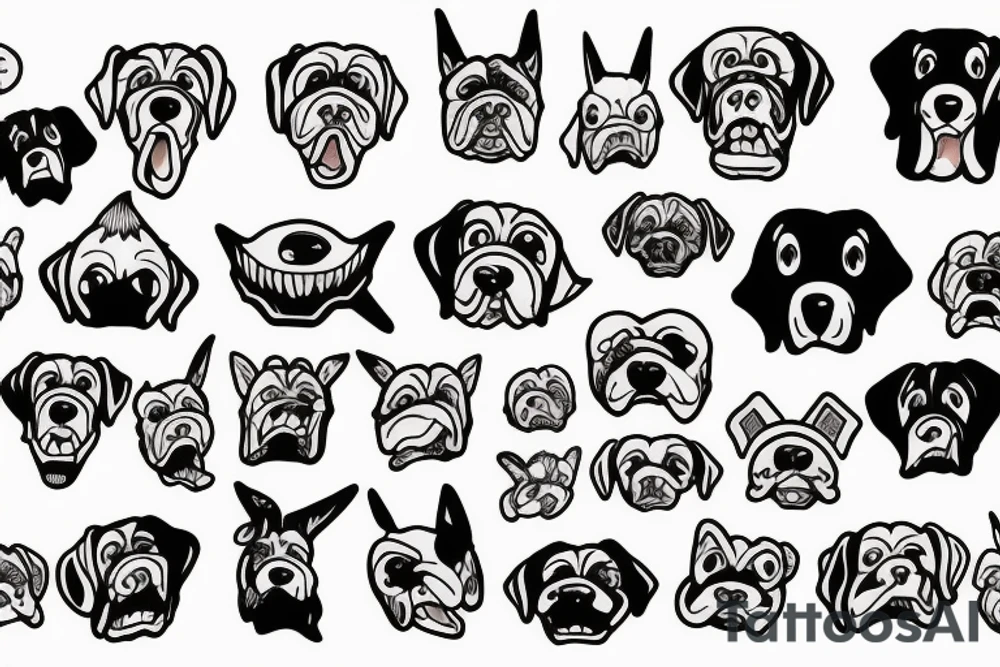 A monster dog tattoo idea