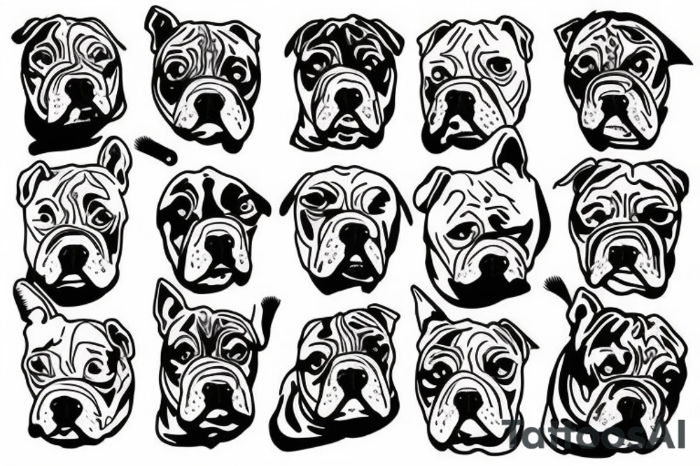 An american bully tattoo idea