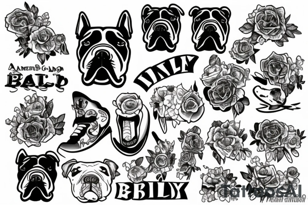 An american bully tattoo idea