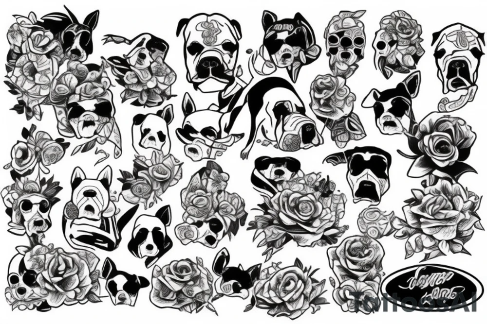 An american bully tattoo idea