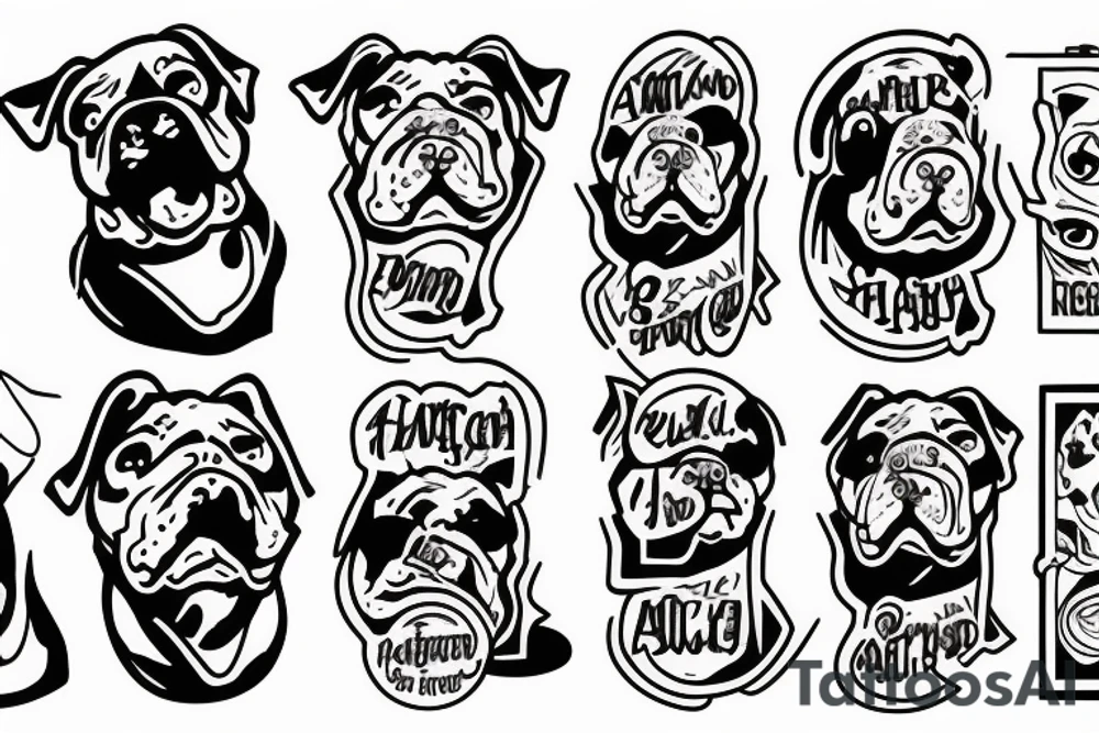 An american bully tattoo idea