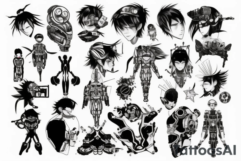 Manga cyborg tattoo idea