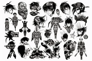 Manga cyborg tattoo idea