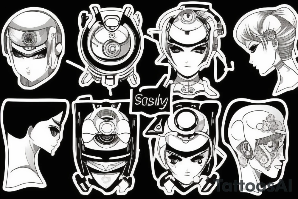 Manga cyborg tattoo idea