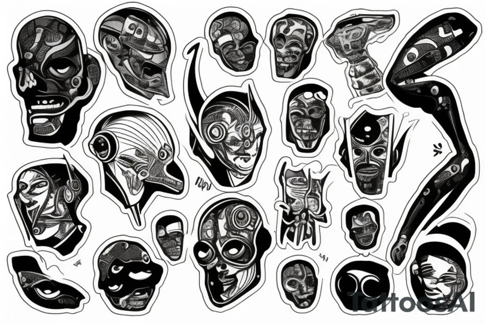 cyborg alien tattoo idea
