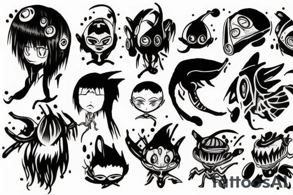 Manga alien tattoo idea