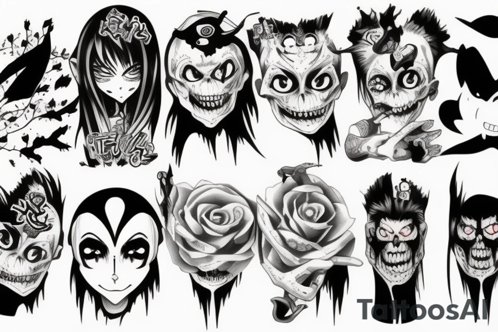 Manga scary tattoo idea