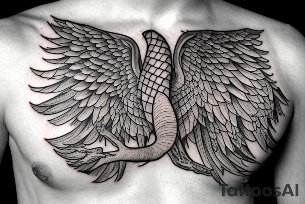 Life tree with a eagle and elephant for men tattoo idea