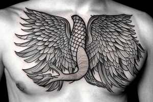 Life tree with a eagle and elephant for men tattoo idea